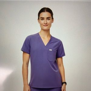 FIGS Catarina One-Pocket Scrub Top Amethyst XS